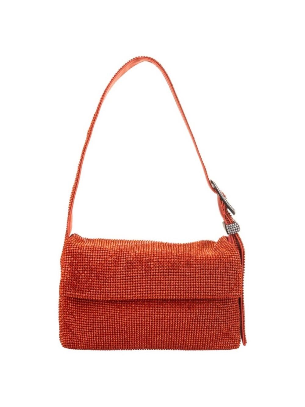 Benedetta Bruzziches Orange Mesh Evening Bag Purse Crystal Vitty La Mignon